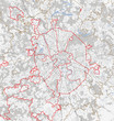 Map Moscow city. Russia Roads
