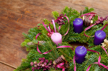 Christmas Wreath Advent Wreath With Copy Space
