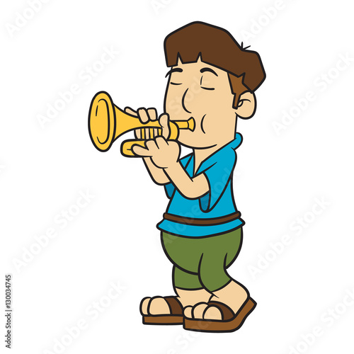 Cartoon Trumpet Player Vector Illustration Buy this stock vector and