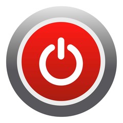 Power red button icon. Flat illustration of power red button vector icon for web