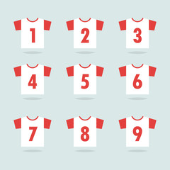 Wall Mural - T-shirt icon with numbers vector