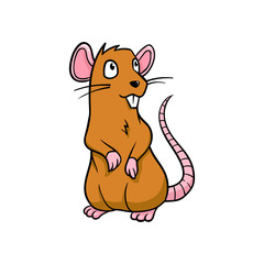  Cartoon Rat Vector Illustration