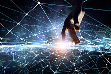 Wall Mural - creating technologies for connection . mixed media