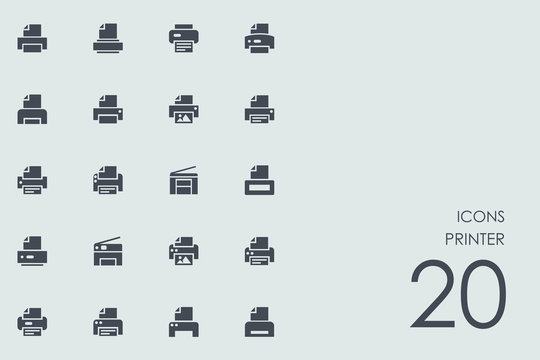 Set of printer icons