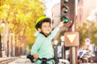 © Sergey Novikov - Boy cycling on his bike and learning traffic rules
