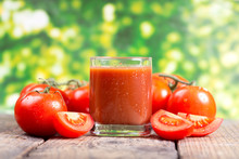 Glass Of Tomato Juice With Fresh Tomatoes