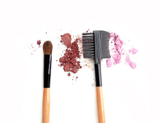 Canvas Print - close up of a make up powder on white background