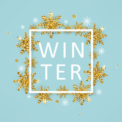 Wall Mural - vector illustration of winter poster template