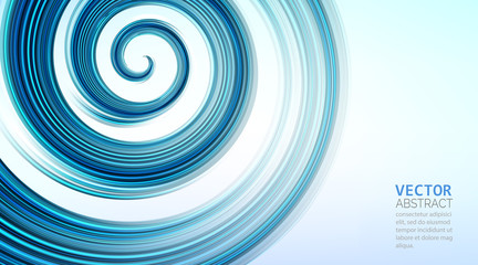 Wall Mural - Vector background. Abstract blue swirl on white.