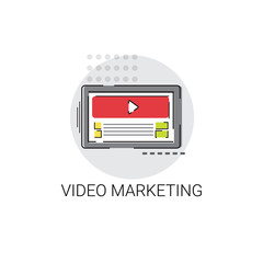 Poster - Video Digital Marketing Business Web Icon Vector Illustration