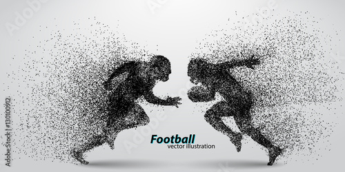 Fotografie, Tablou  silhouette of a football player from particle