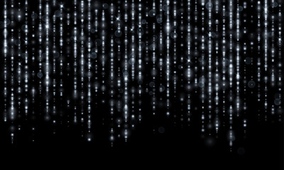 Poster - Silver lines tinsel threads of gold glitter rain sparkling particles