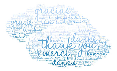 Wall Mural - International Thank You Word Cloud