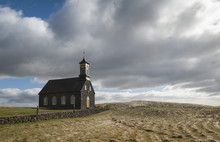 Hvalneskirkja Stone Church In Hvalnes, Reykjanes Peninsula, Iceland 