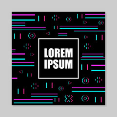 Wall Mural - black dynamic design with effect glitch. covers, placards, posters, flyers. vector illustration. mod