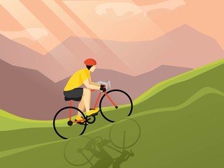 Wall Mural - Cyclist Flat Poster