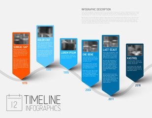 Poster - Infographic timeline report template with photos