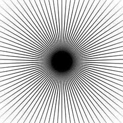 Poster - Circular radial lines pattern. Radiating stripes abstract elemen