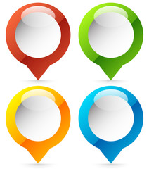 Aufkleber - Map marker, map pin icon in 4 colors