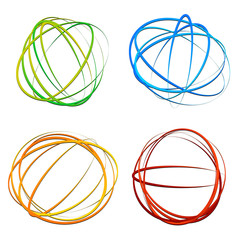 Poster - Circle design element with random oval, ellipse shapes