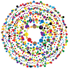 Poster - Random circles, dots abstract element, circular shape