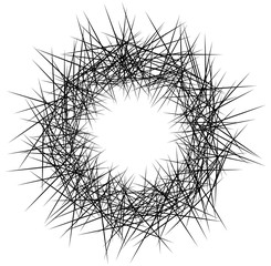 Poster - Random lines, chaotic lines abstract element. Monochrome artisti