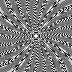 Aufkleber - Abstract element with radiating lines. Monochrome concentric, ra