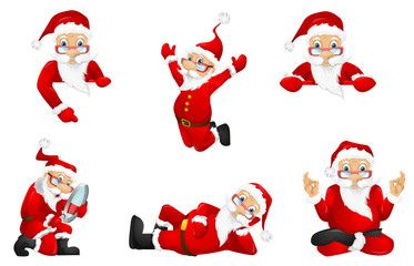 Sticker - Vector set for christmas with Santa Claus.