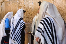 Worshippers At The Western Wall, Jerusalem, Israel