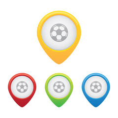 football or soccer ball pins