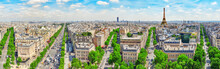 Beautiful Panoramic View Of Paris From The Roof Of The Triumphal