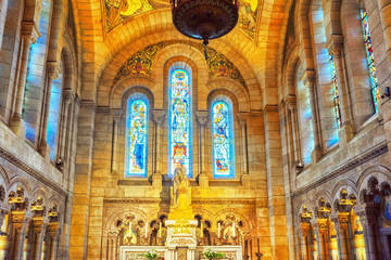 PARIS, FRANCE - JULY 04, 2016 : IInterior of  Roman Catholic  ch