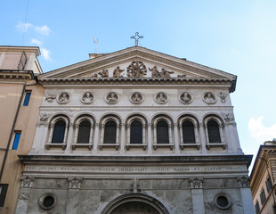 facade of santa chiara churce in rome city