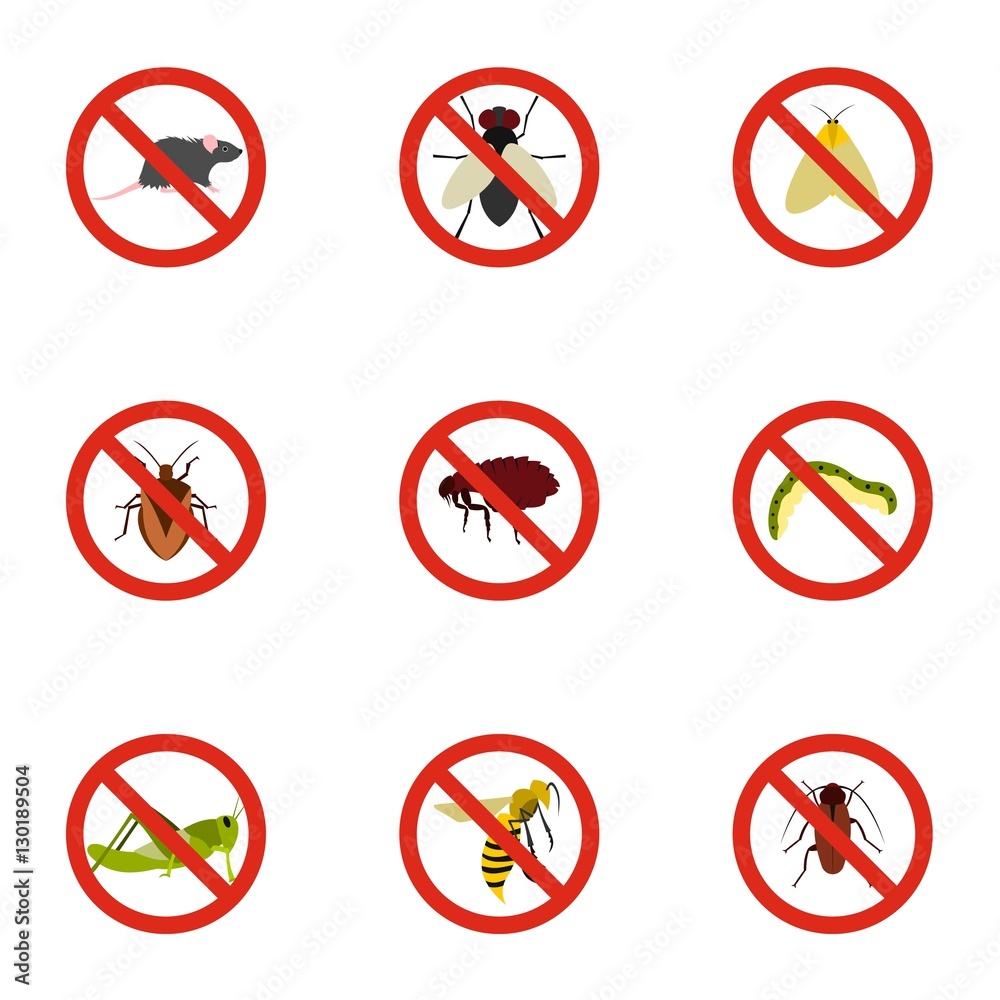 Not Insects Picture No insects icons set. Flat illustration of 9 no insects vector icons ...