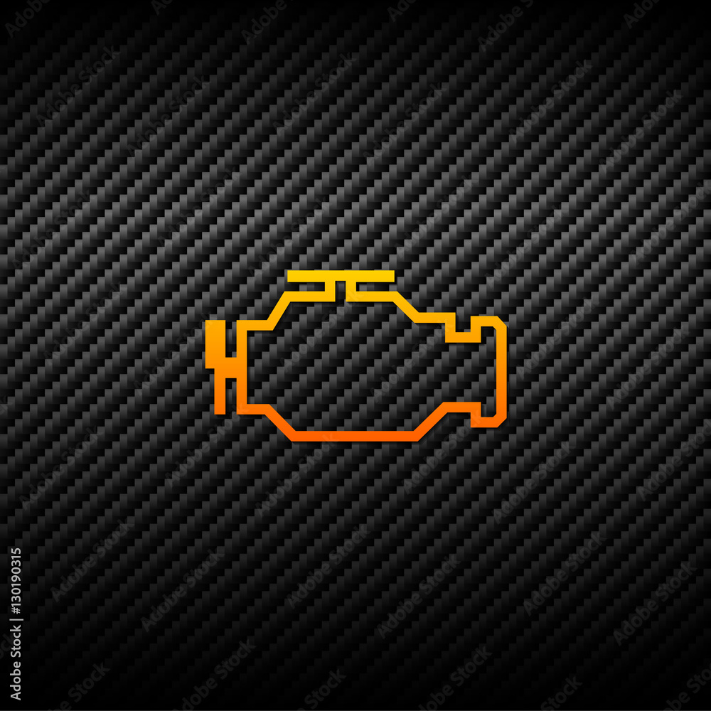 Test Engine Icon Vector check engine icon on carbon background Stock Vector | Adobe Stock