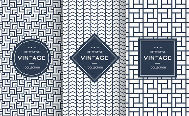 Wall Mural - blue line seamless patterns for universal background