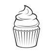 Cupcake. Vector Illustration Isolated On White
