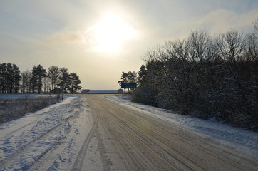 Wall Mural - winter sun in russia