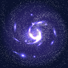 Wall Mural - Image of galaxies, nebulae, cosmos, and effect tunnel spiral galaxy