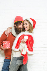 Wall Mural - Young happy Christmas couple