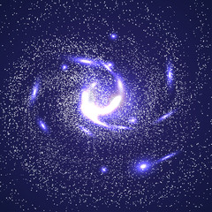 Wall Mural - Image of galaxies, nebulae, cosmos, and effect tunnel spiral galaxy