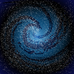 Wall Mural - Image of galaxies, nebulae, cosmos, and effect tunnel spiral galaxy