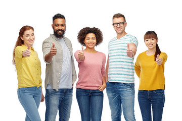 Wall Mural - international group of people showing thumbs up