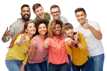 Wall Mural - international group of people showing thumbs up