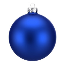 Blue Christmas Ball Isolated On White Background