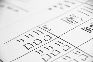 Web layout sketch paper Book - Wireframe
