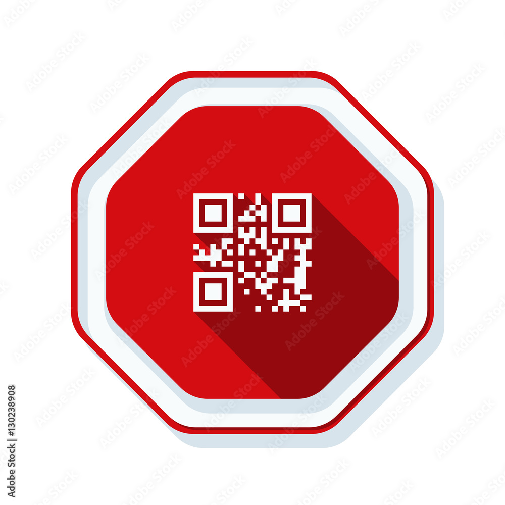 QR code button sign Stock Vector | Adobe Stock