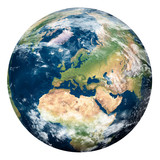 Fototapeta Mapy - Planet Earth with clouds, Europe and part of Asia and Africa - Pianeta Terra con nuvole, Europa e parte di Asia e Africa