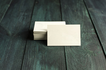Wall Mural - Thick cardboard business card, blank for copyspace