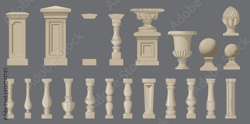 Cuadros en Lienzo Set of random style balusters with stands